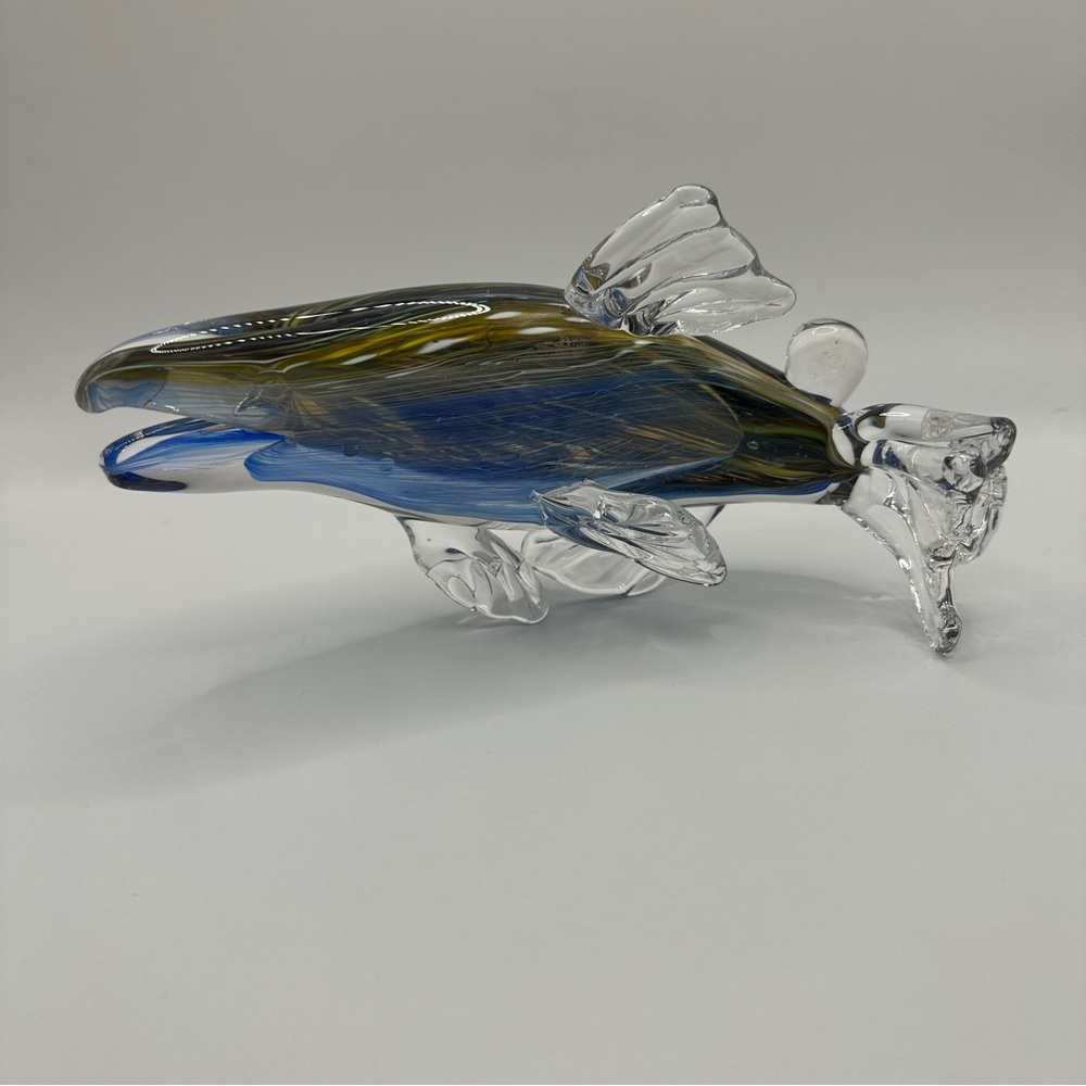 Murano Style Hand Blown Glass Salmon‎ Fish Figurine Figure